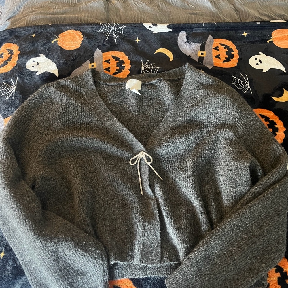 H&M Charcoal V-Neck Women's Sweater